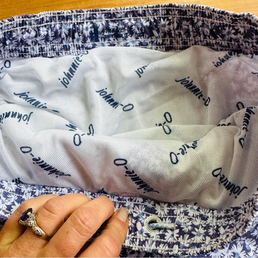 Johnnie-O blue swim shorts daisy print size 14 boys